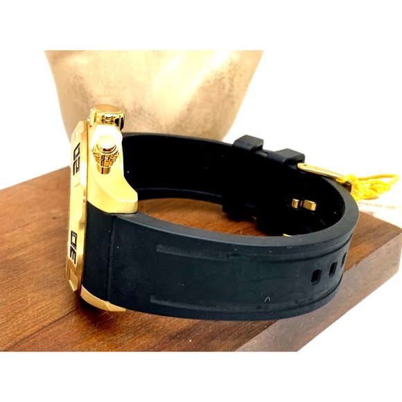 Invicta Men's Watch 21738 Aviator Quartz Chronograph Gold Black Rubber Band 48mm - Picture 10 of 15